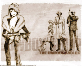 Man woman gun coat hat - ashley wood free wallpaper