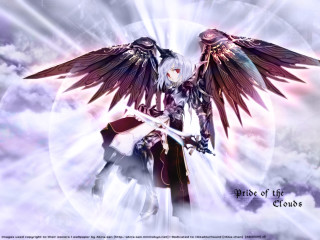 Gothic angelic warrior sky clouds - a picture of a person free wallpaper