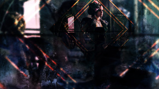 Woman mirror reflection standing image - cyberpunk art free wallpaper