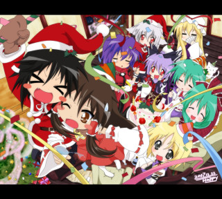 Anime christmas group santa reindeer - toyism free wallpaper for tablet