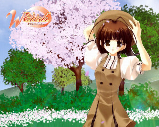 Girl dress hat field flower - a girl in a dress and hat free wallpaper