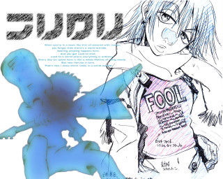 Blue shirt person aya goda - a drawing of a person free wallpaper