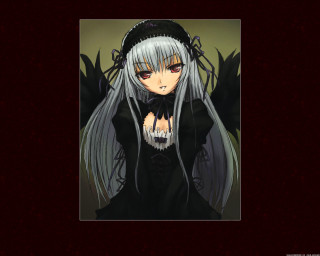 Anime white hair gothic tarot - a black bow tie free wallpaper