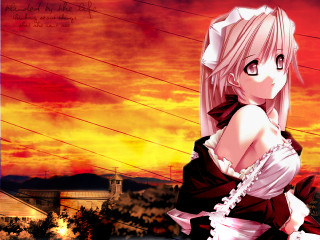 Gothic anime woman dress sunset - a sunset free wallpaper