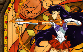 Sailor mars stained glass woman - a stained glass window free wallpaper