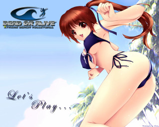 Cartoon girl surfboard bikini palm - a cartoon girl in a bikini free wallpaper