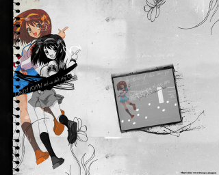 Anime girls computer drawing illustration - anime style free wallpaper