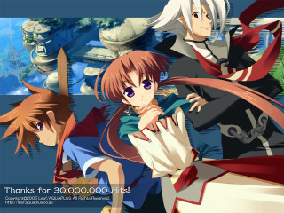 Anime group blue background thanks - a caption free wallpaper for desktop