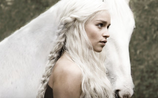 Woman white hair white horse - a white horse free wallpaper for desktop