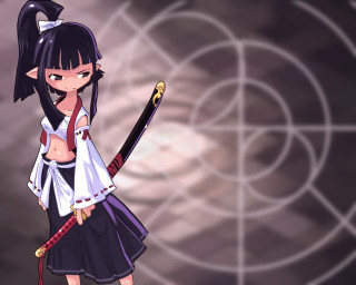 Girl sword background black hair - a background free wallpaper