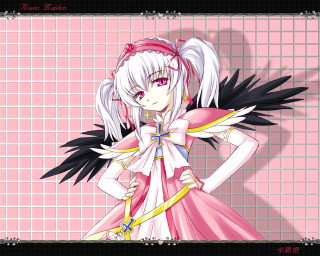 Anime pinkdress blackwings background grid - black wing free wallpaper for desktop