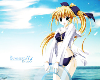 Beach bikini blonde hd anime - a white bird free wallpaper for desktop