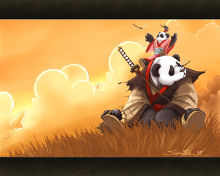 Panda field crown sword fantasy - top of a grass free wallpaper for desktop