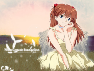 Girl dress grass bird anime - above her free wallpaper