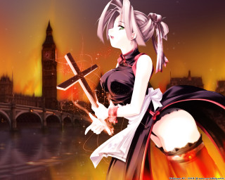 Alice prin cross sword cityscape - a bridge and a river free wallpaper for desktop