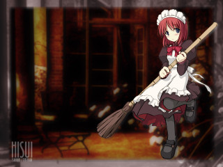 Girl white dress broom black - a broom free wallpaper for desktop