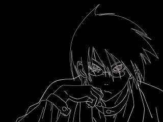 Vanitas yandere lineart redeyes glowing - a drawing of a person free wallpaper