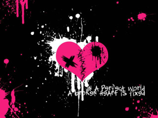 Heart splattered design perfect world - perfect art free wallpaper