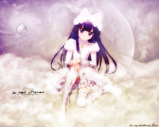 Girl cloud fullmoon purple angelic - a cloud free wallpaper for desktop