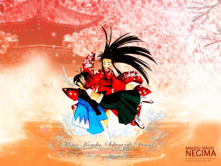 Snow autumn cherryblossoms kimono girls - a couple of people free wallpaper