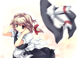 Girl dress scarf bow anime - her head and a scarf free wallpaper