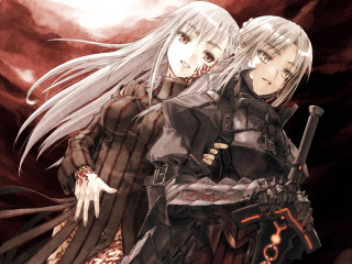 Anime characters swords blood armor - their mouth free wallpaper for desktop