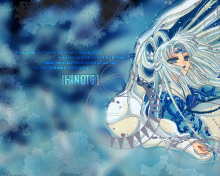 Anime girl white hair blue 6 - a white horse free wallpaper
