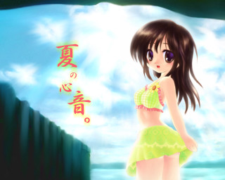 Girl green dress blue sky - a green dress free wallpaper for desktop