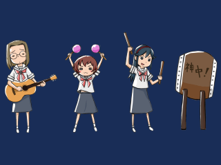 Musical group 3girls instruments parody - free seasons wallpaper