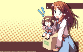 Girl holding box doll thought - a box free wallpaper