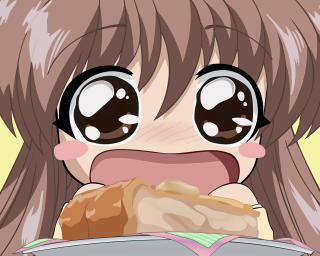 Cartoon girl eating sandwich anime - ahmed yacoubi free wallpaper for desktop