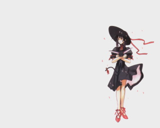 Woman black dress hat ribbon - a black dress holding free wallpaper