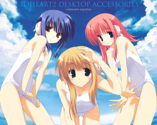 Three anime girls bathing suits 2 - suit free wallpaper for desktop