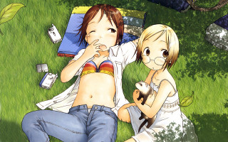 Couple laying green field forest - a lush green field next free wallpaper for desktop