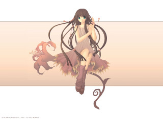 Woman dragon tail anime bangs - her pocket free wallpaper for desktop