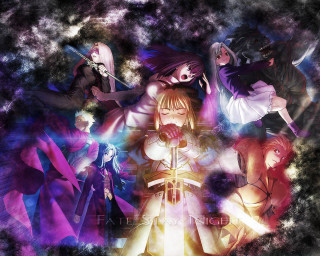 Fate characters circle light smoke - smoke and fog free wallpaper