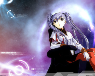 Anime girl space city sky - a chair in front free wallpaper for desktop