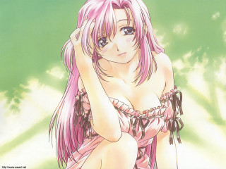 Pink hair pink dress manga - a pink dress free wallpaper for desktop