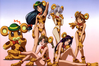 Group cartoon animals furry anime - a picture together in front free wallpaper