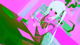 Girl writing paper room desk - official art free wallpaper for desktop