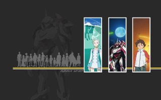 Anime characters sky moon planet - a sery of anime characters free wallpaper