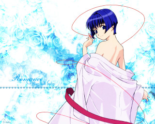 Woman white dress hat blue - mosaic free wallpaper for desktop