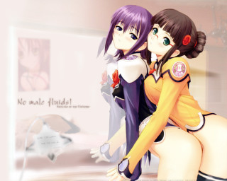 Anime girls hug mirror painting - a fine art painting free wallpaper for desktop