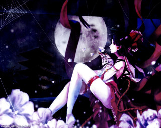 Moon galaxy anime gothic flower - a bed of flowers free wallpaper