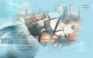Anime character clock blue background - line free wallpaper