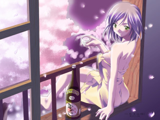 Woman sitting window sill purple - a window sill next free wallpaper
