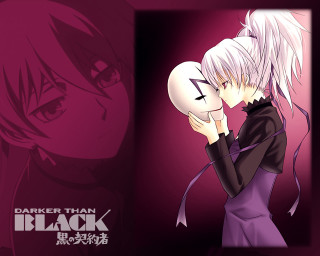 Anime couple kissing gothic portrait - black background free wallpaper