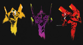 Three colored figures black background - ashley wood free wallpaper for desktop