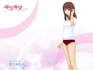 Woman pink background adjusting hair - a short skirt free wallpaper