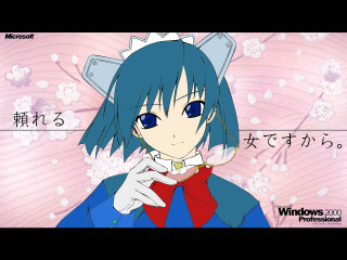 Blue haired android cat ears - android free wallpaper